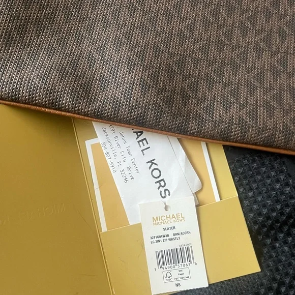 Michael Kors Brown Messenger Bag with Monogram Pattern